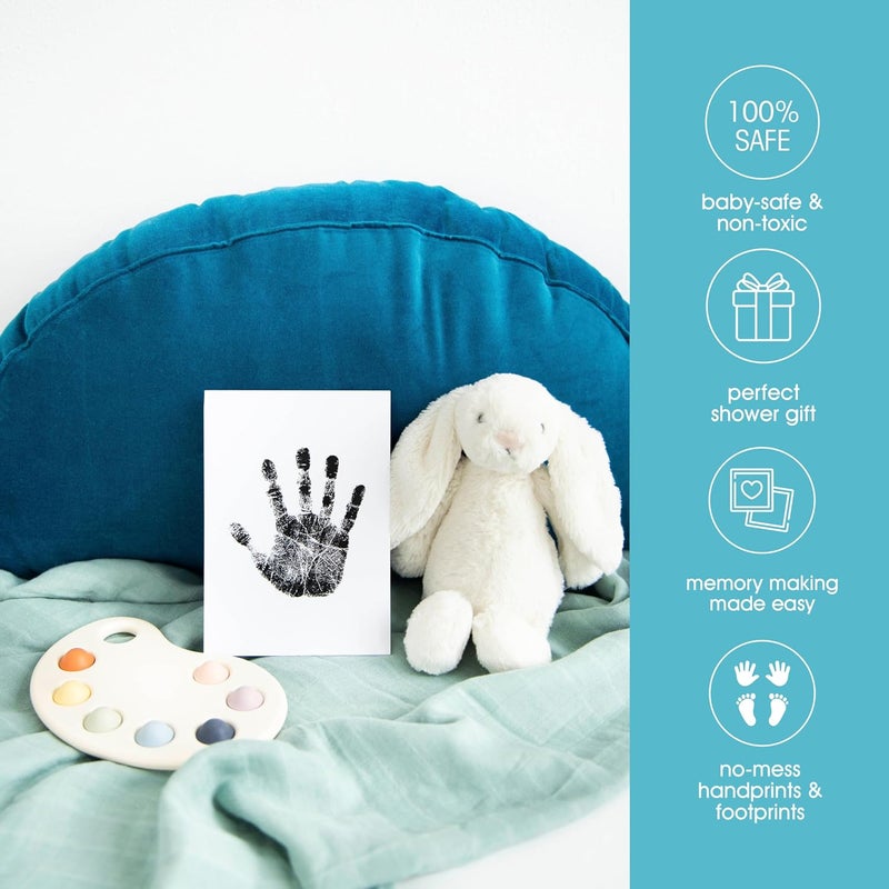 Pear Head Clean-Touch Baby Ink Pad, No Mess Clean-Touch Ink Pad with Imprint Cards, Safe for Skin, Perfect DIY Handprint and Footprint Keepsake for Family - Black, Medium/Large - Image 5